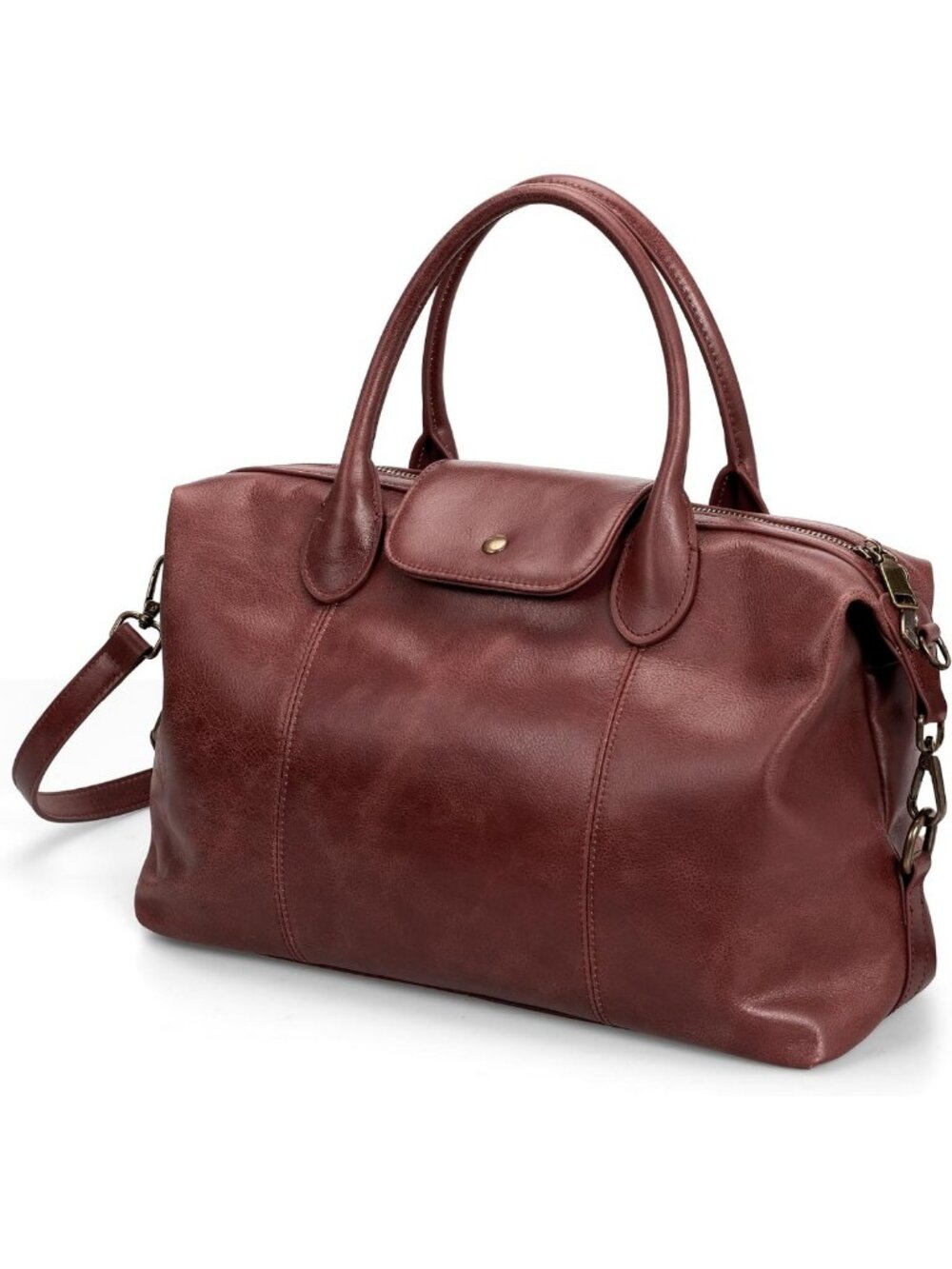 Vintage Genuine Leather Satchel Tote Bag for Women | Stylish Top Handle